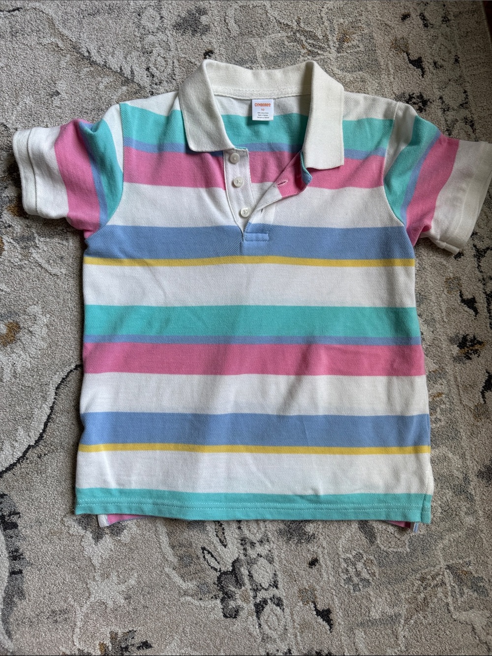 Gymboree Pastel Striped Polo Shirt - Pink, Blue, Aqua, Yellow, White